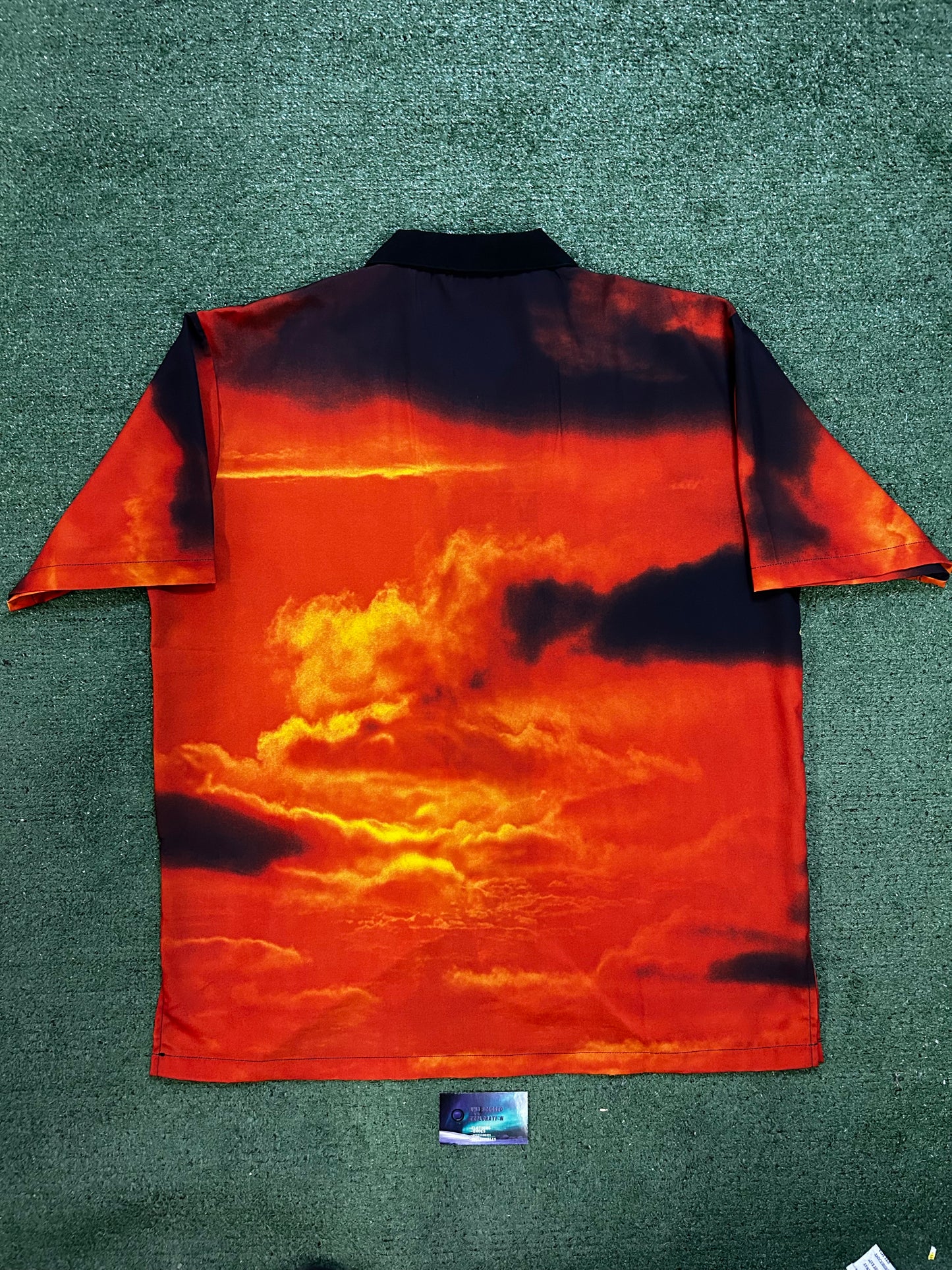 Vintage Harley Davidson eagle all over print orange button up