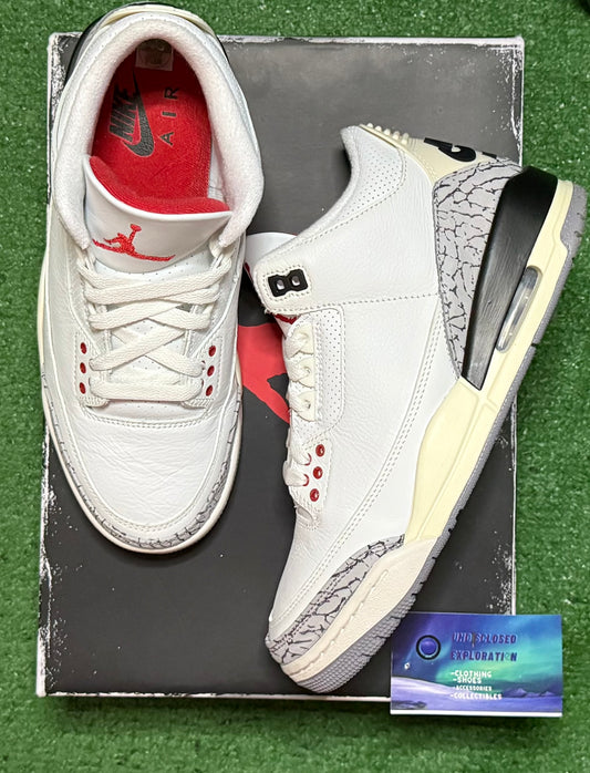 Jordan 3 White Cement 7 Men/8.5 Women “Preowned”