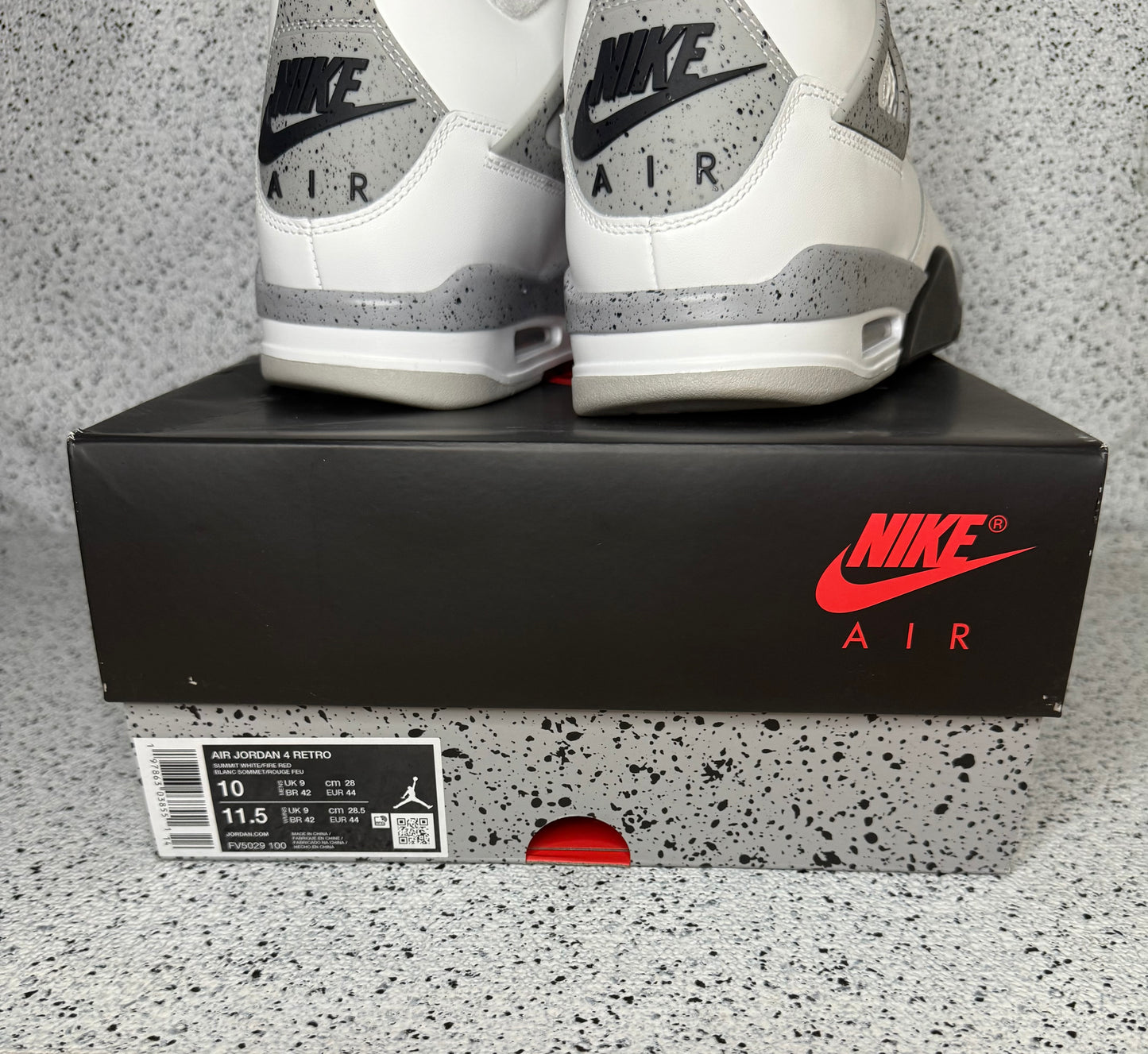 Jordan 4 White Cement 10 Men/11.5 Women “Preowned”