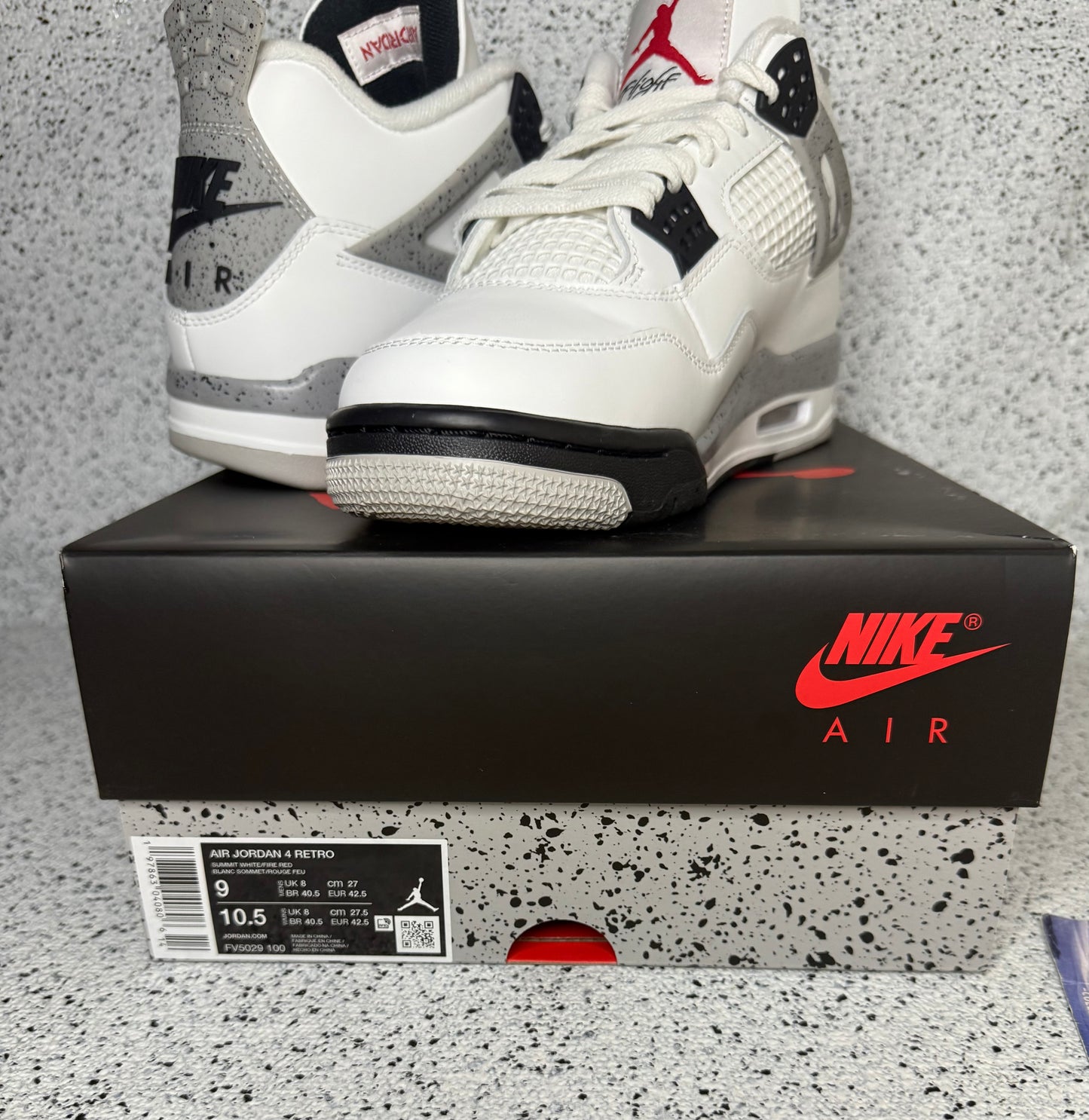 Jordan 4 White Cement 9 Men/10.5 Women “Preowned”