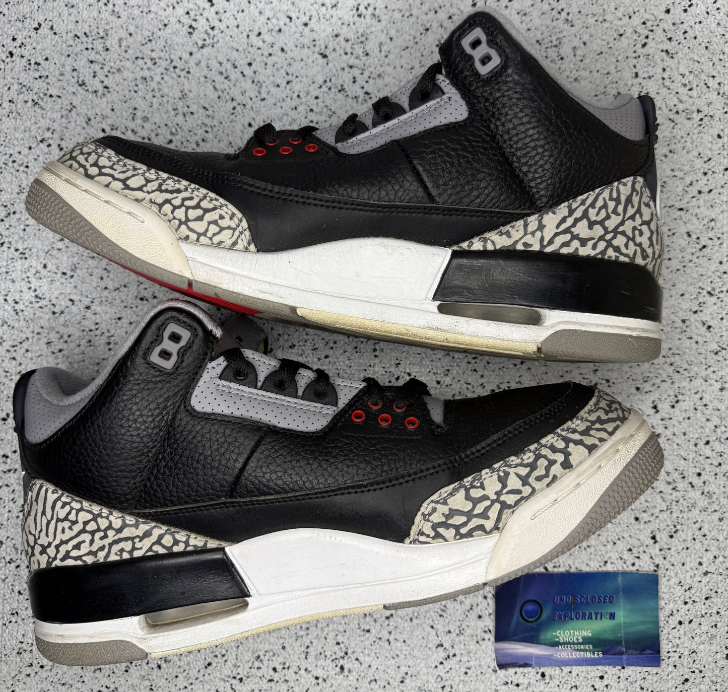 Jordan 3 Black Cement 2018 10 Men/11.5 Women “Preowned”