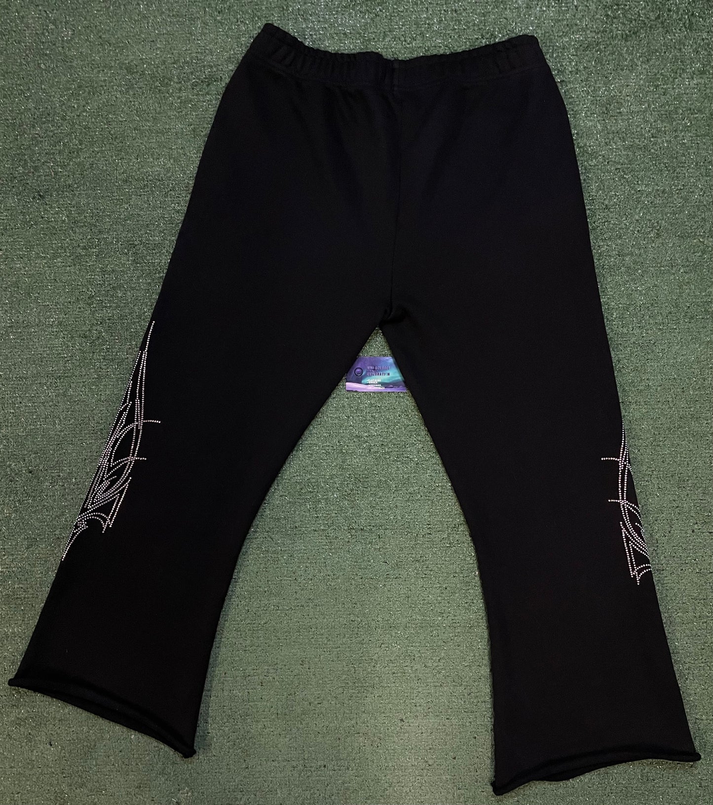Black Rhinestone black sweatpants