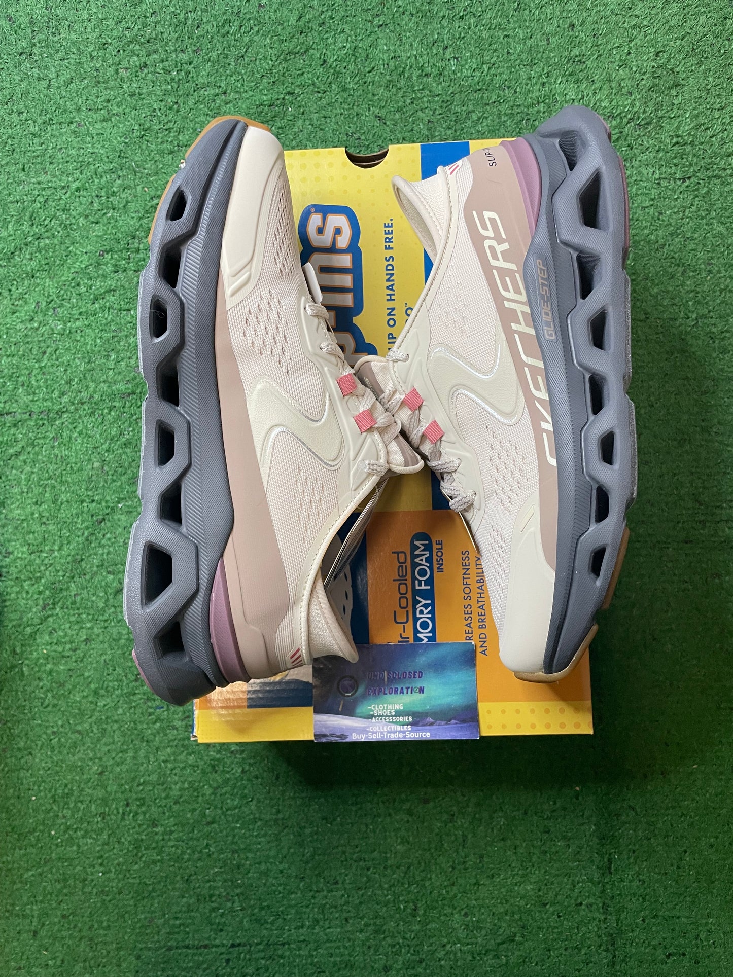 Skechers slip ins glide step Altus natural grey