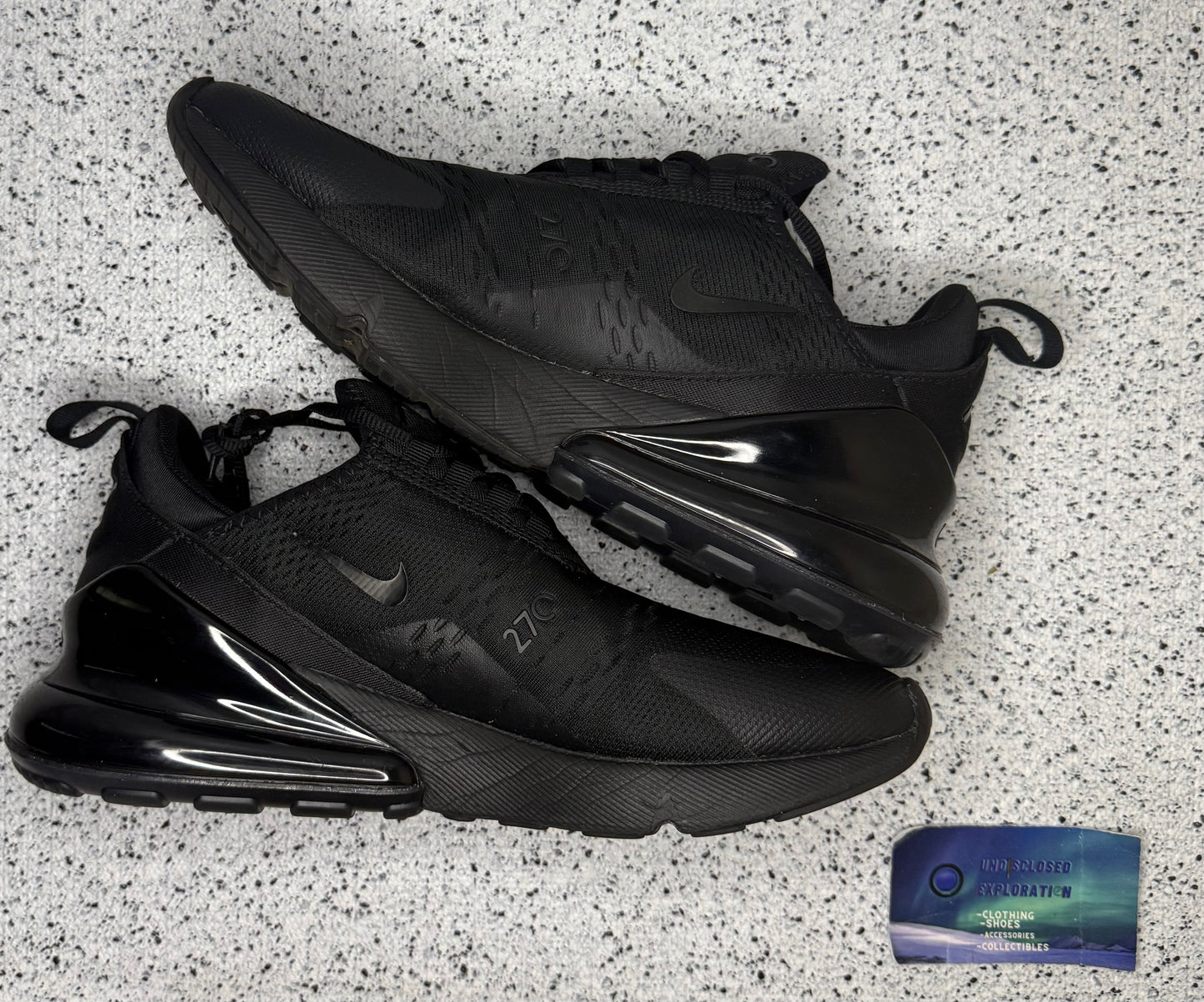 Nike Air Max 270 Triple Black 9 Men/10.5 Women “Preowned”