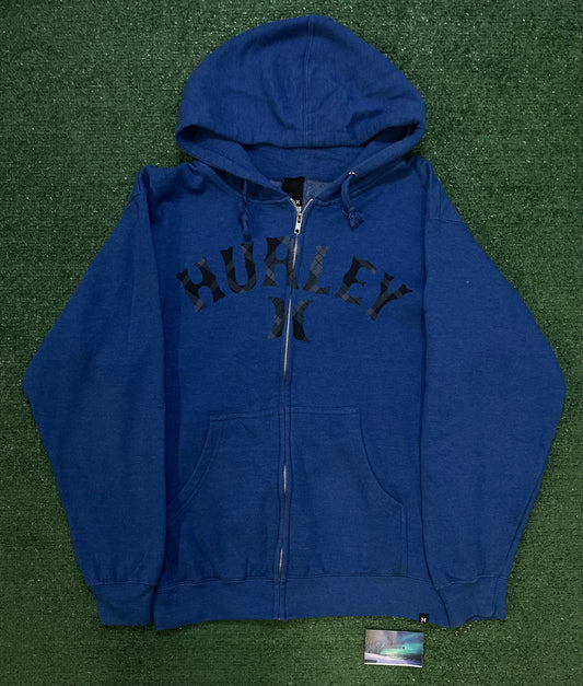 Vintage 2000s hurley blue zip up hoodie