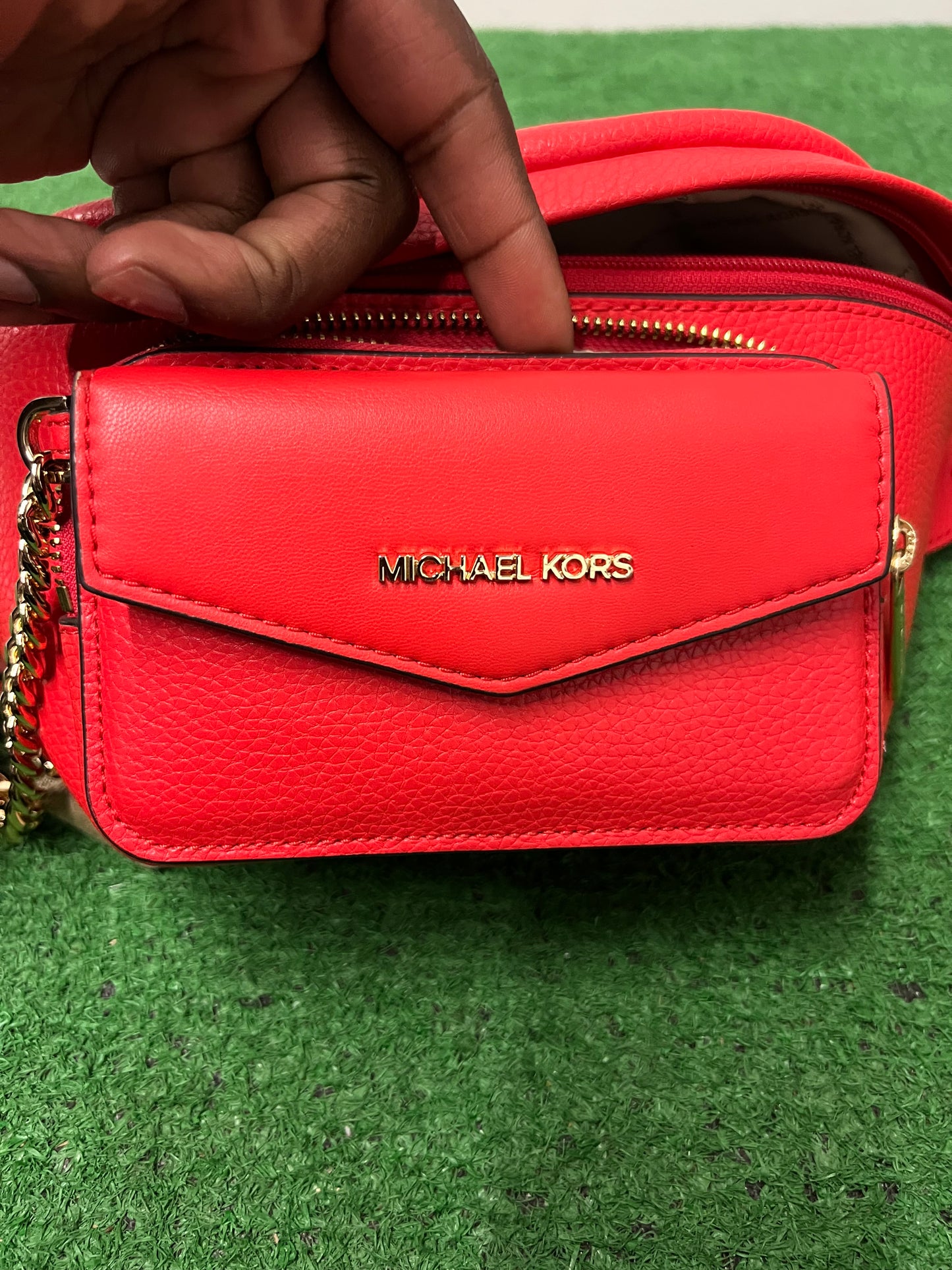 Michael Kors Maisie Waist Fanny Pack Crossbody Waist Pack Sling Bag Red