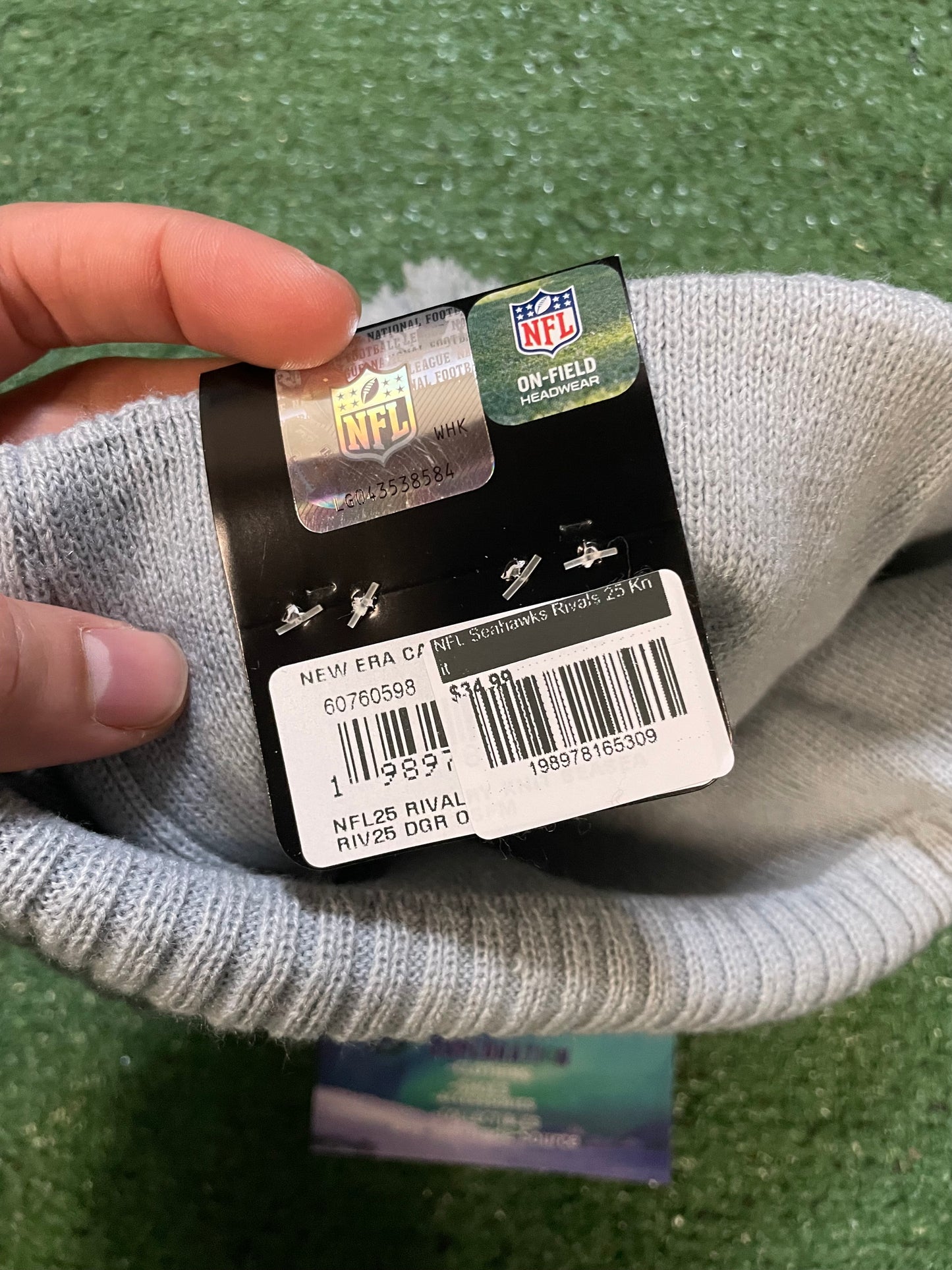 Seattle Seahawks silver rivalries Pom knit beanie