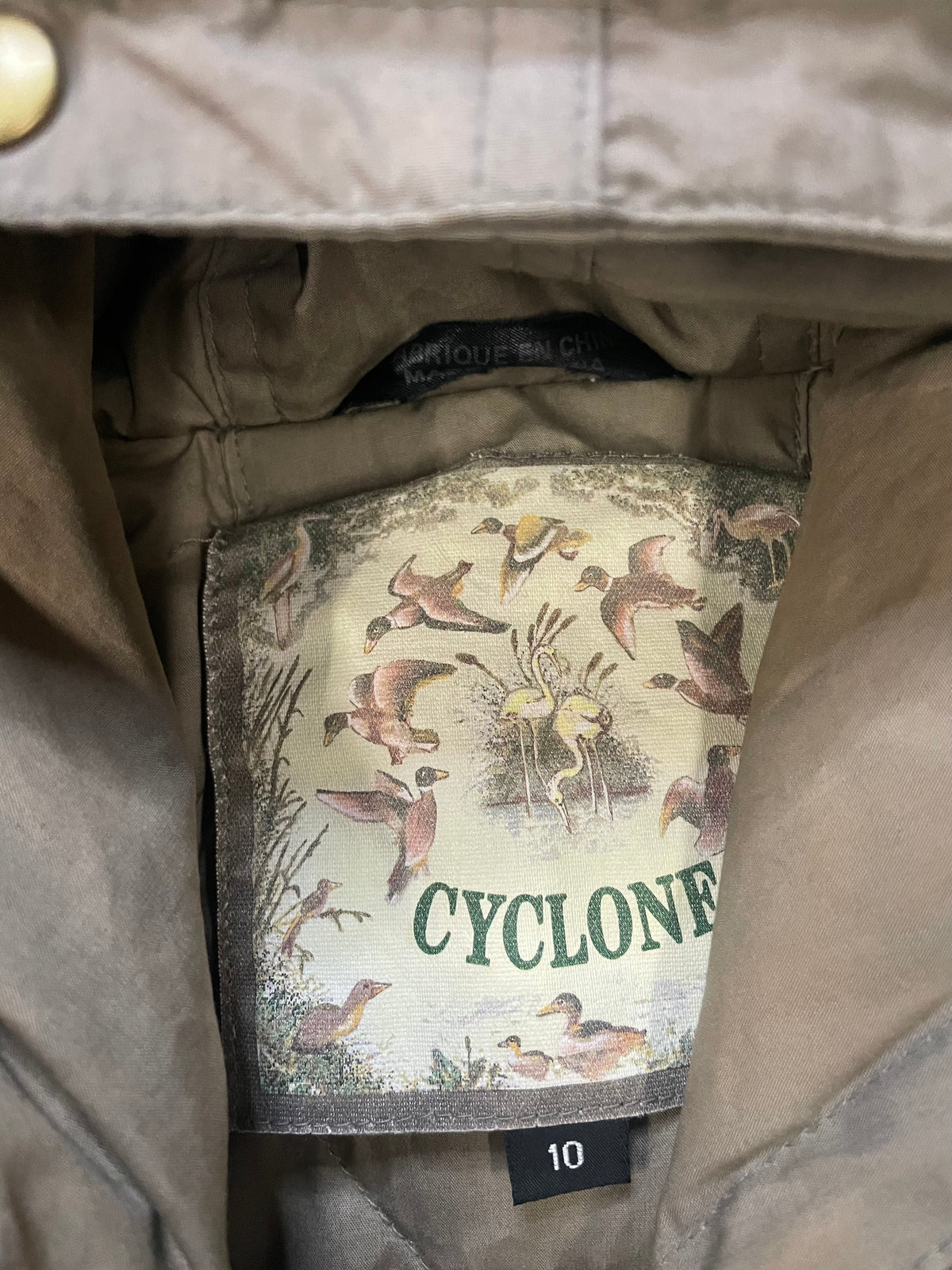vintage Cyclone taupe long hooded coat