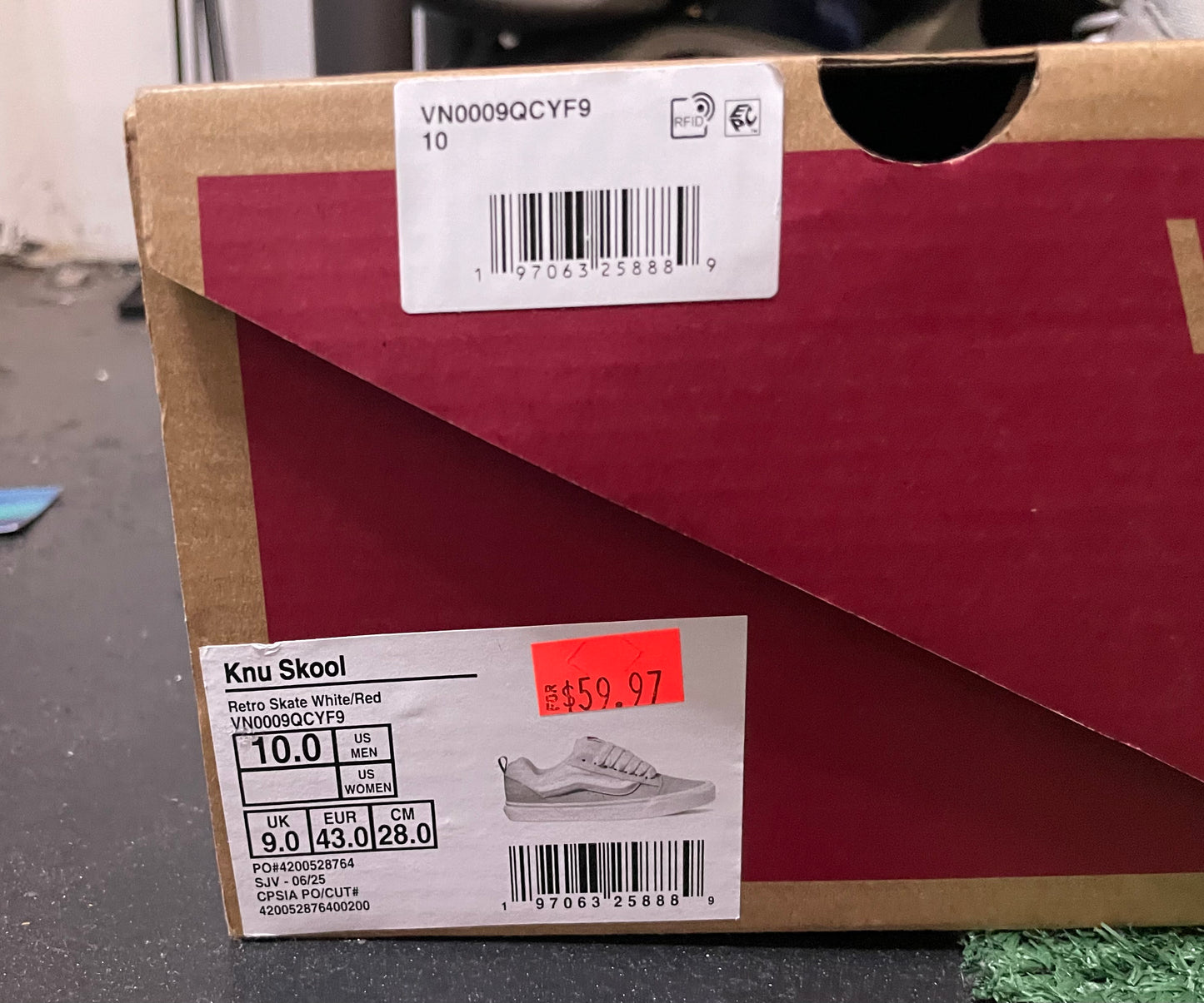 Vans Knu Old Skool skate white/red