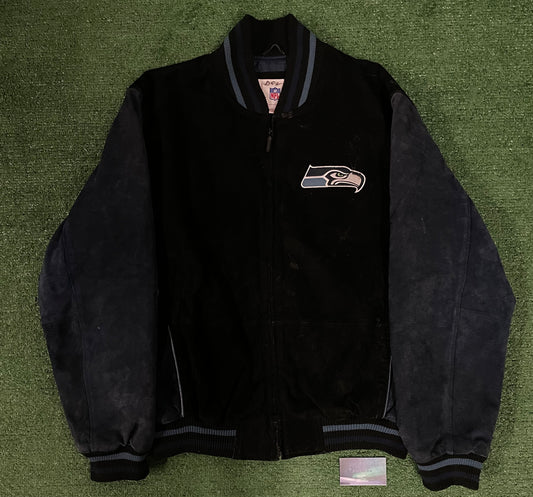 Vintage 2000s Seattle Seahawks suede NFL Jacket