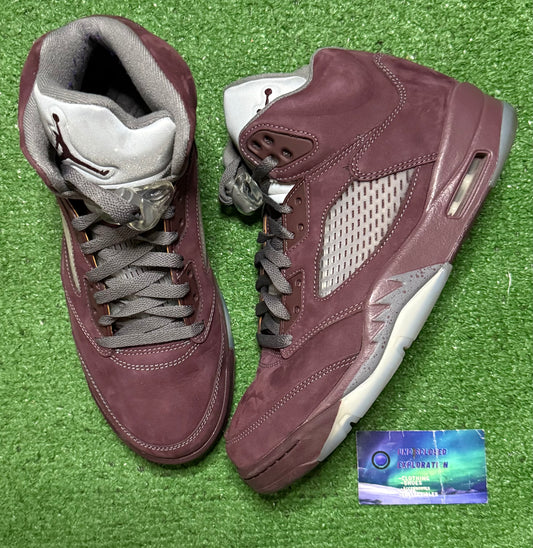 Jordan 5 Burgundy 9.5 Men/11 Women “Preowned”