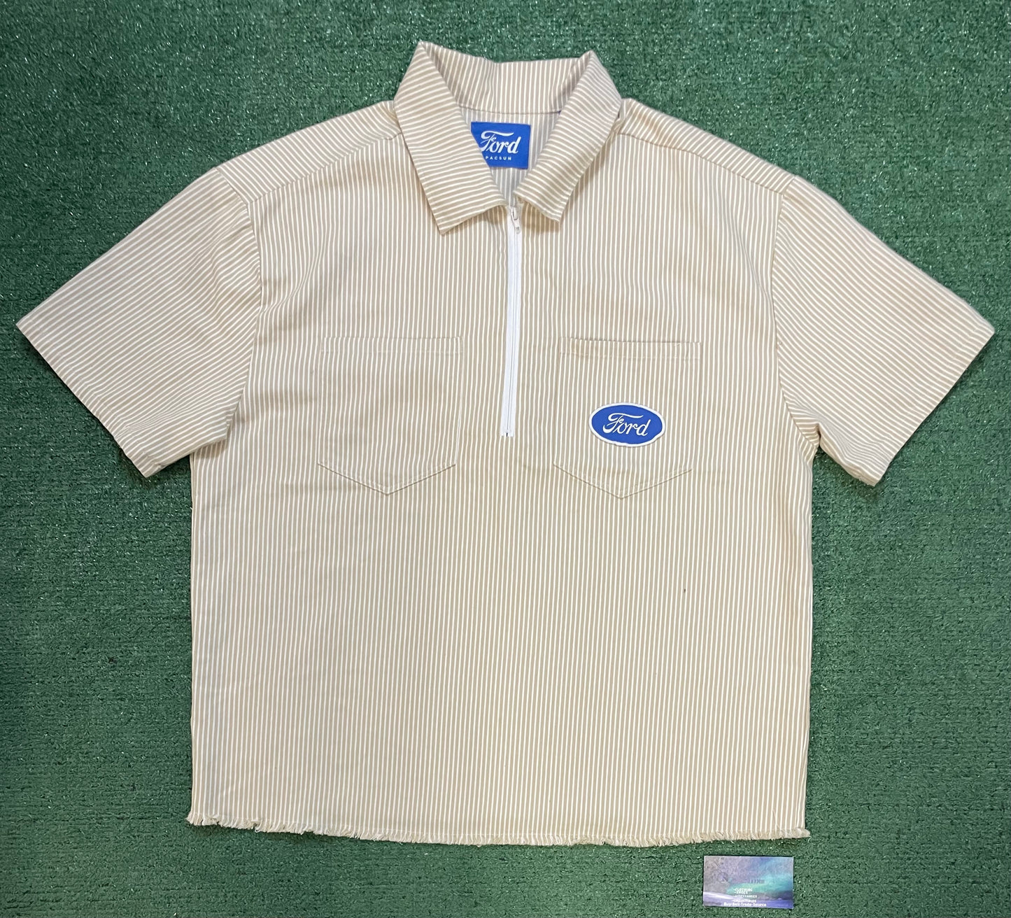 Ford striped quarter zip