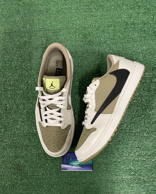 Jordan 1 low x Travis Scott neutral  olive size 10men/11.5women