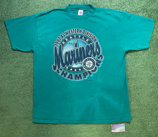 Vintage 1997 Seattle Mariners western champions tee