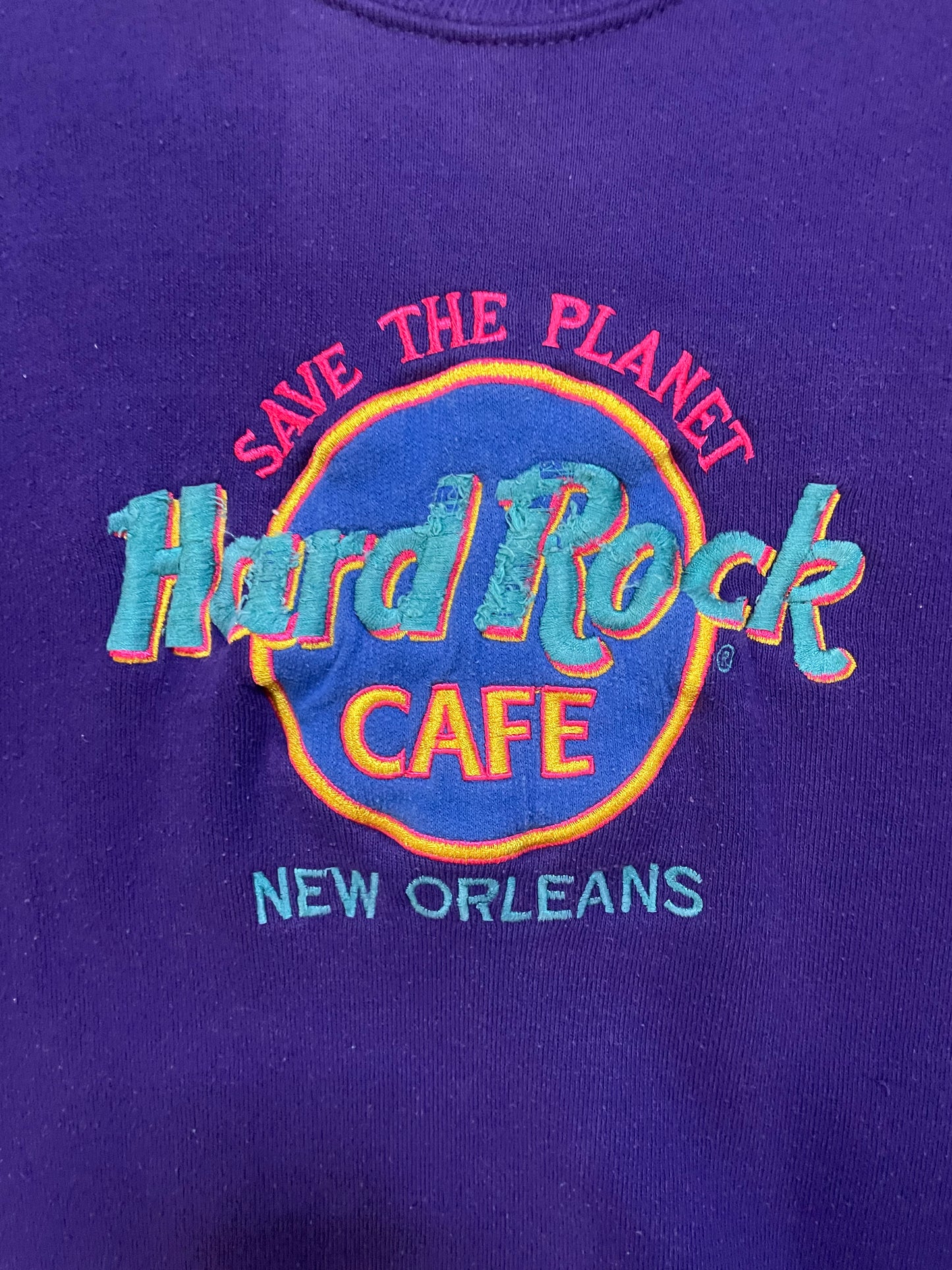 Vintage 1990s Hard Rock Cafe save the planet New Orleans crewneck