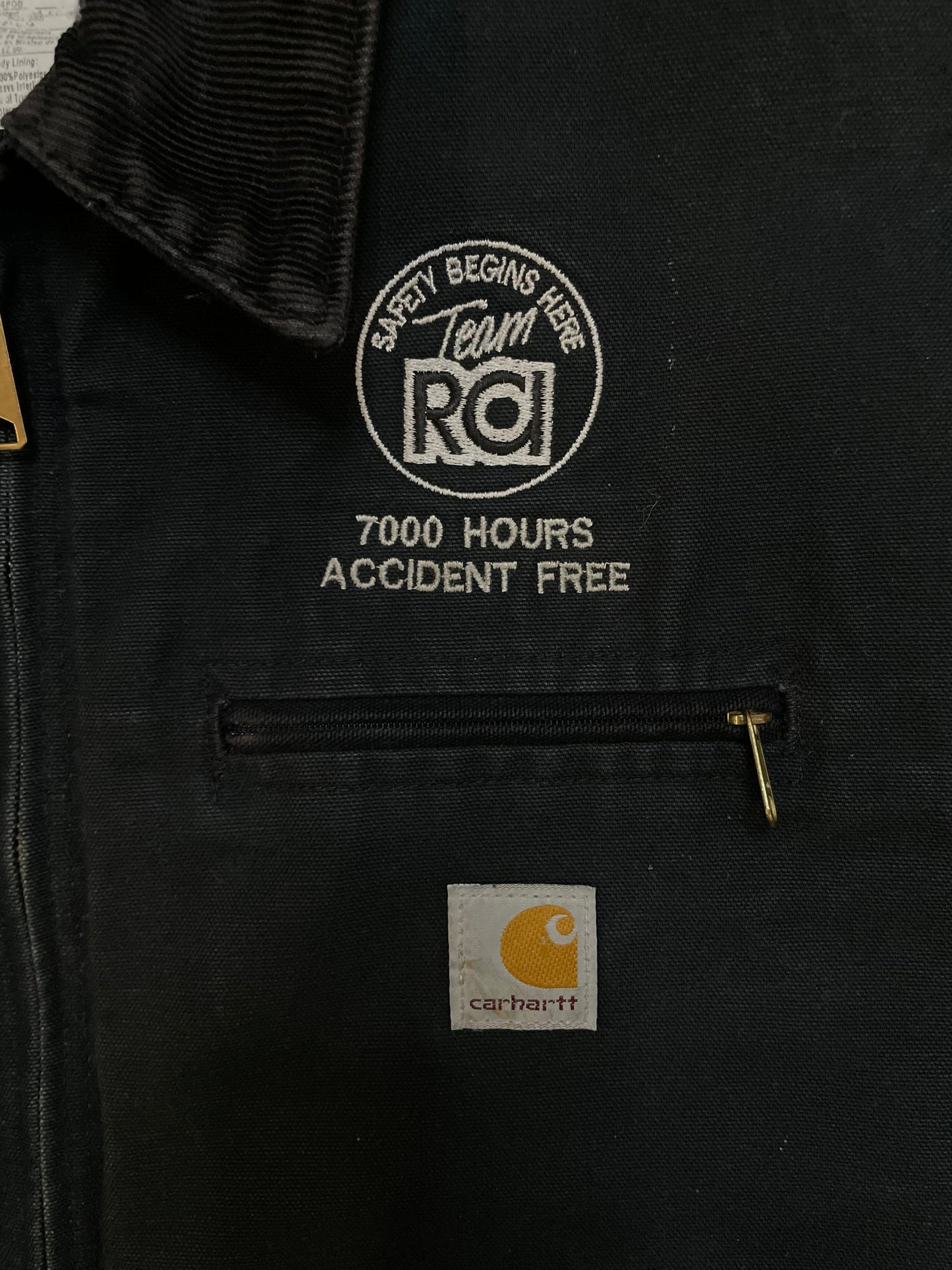 Vintage Carhartt black embroidered Detroit jacket