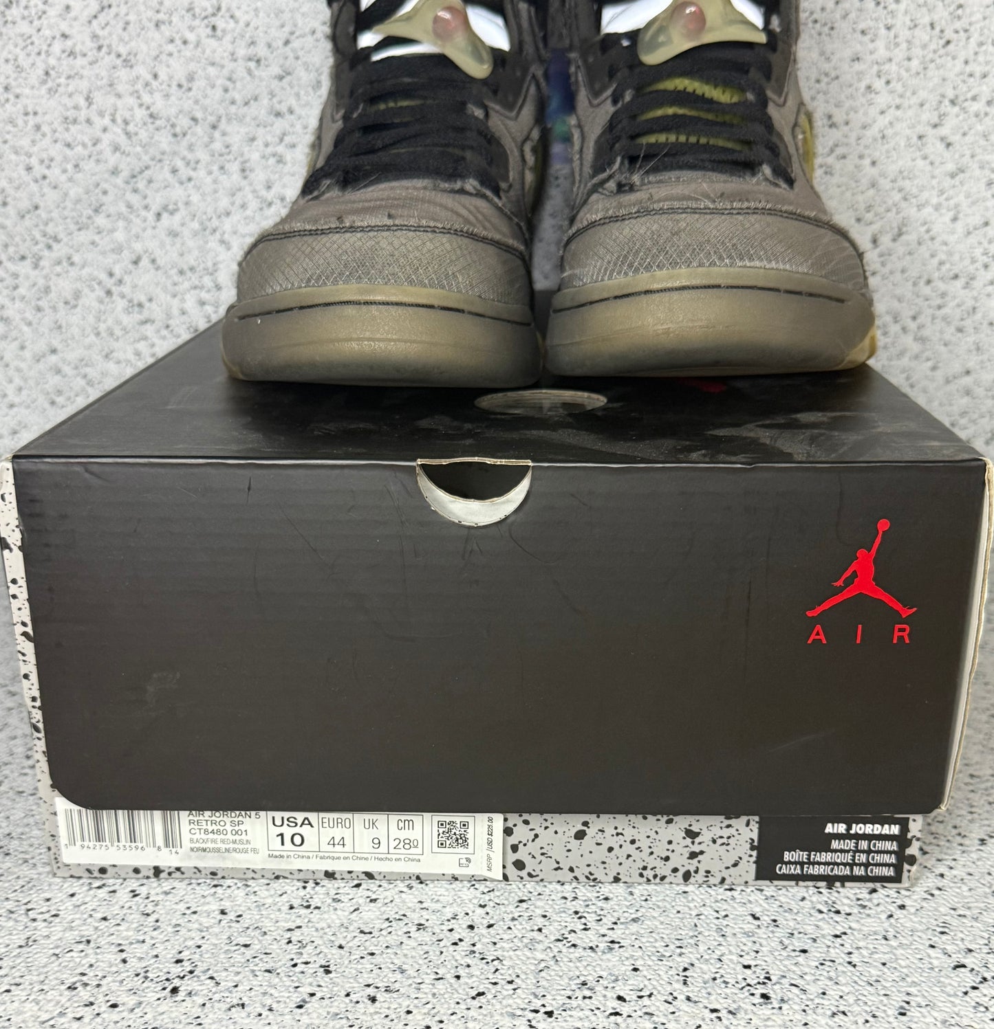 Jordan 5 Off White Muslin 10 Men/11.5 Women “Prweowned”