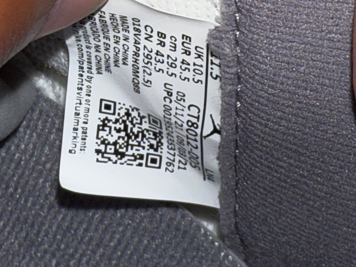 Jordan 11 Cool Grey 11.5 Men/13 Women “Preowned”