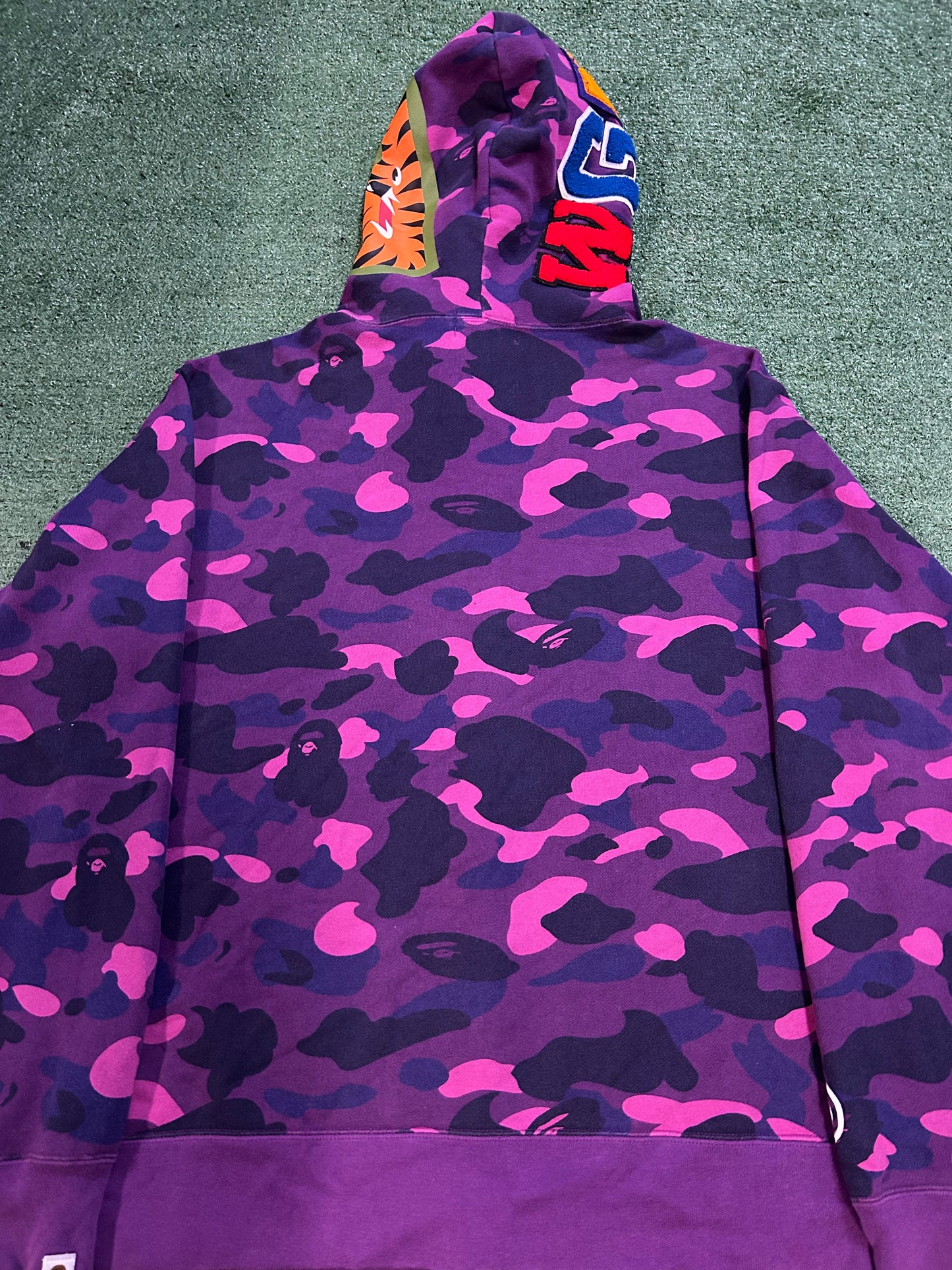Bape purple camo shark hoodie
