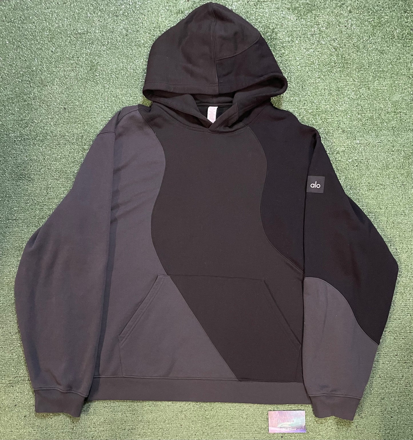 Alo make waves black and grey hoodie