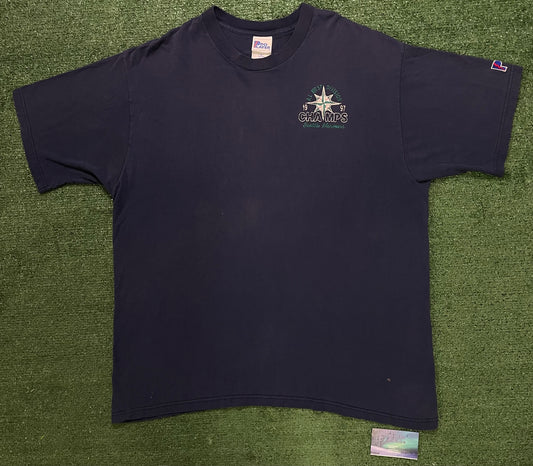 Vintage 1997 Seattle Mariners AL West division champions embroidered tee