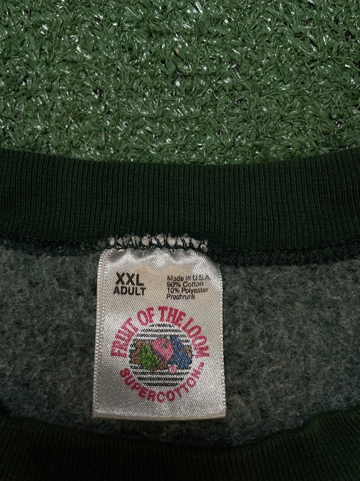 Vintage 1990s Michigan State university green and white crewneck