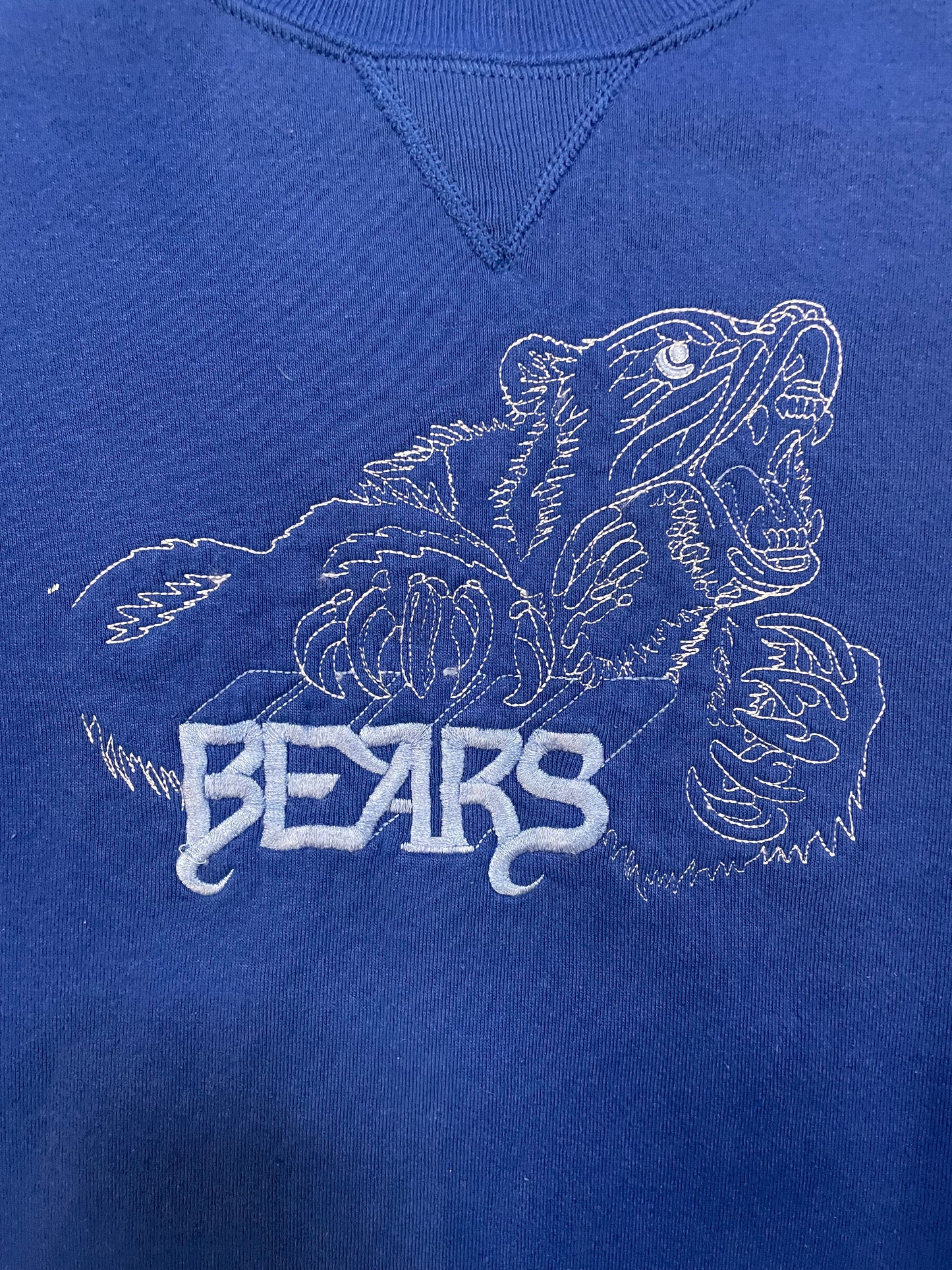 Vintage 1990s Bears embroidered blue nature crewneck