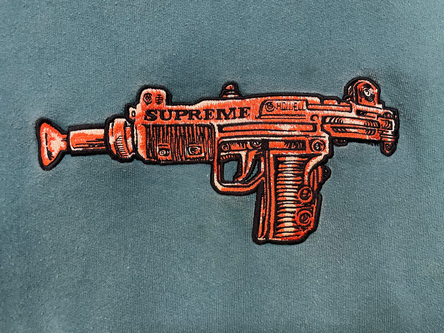 Supreme toy uzi dark teal hoodie