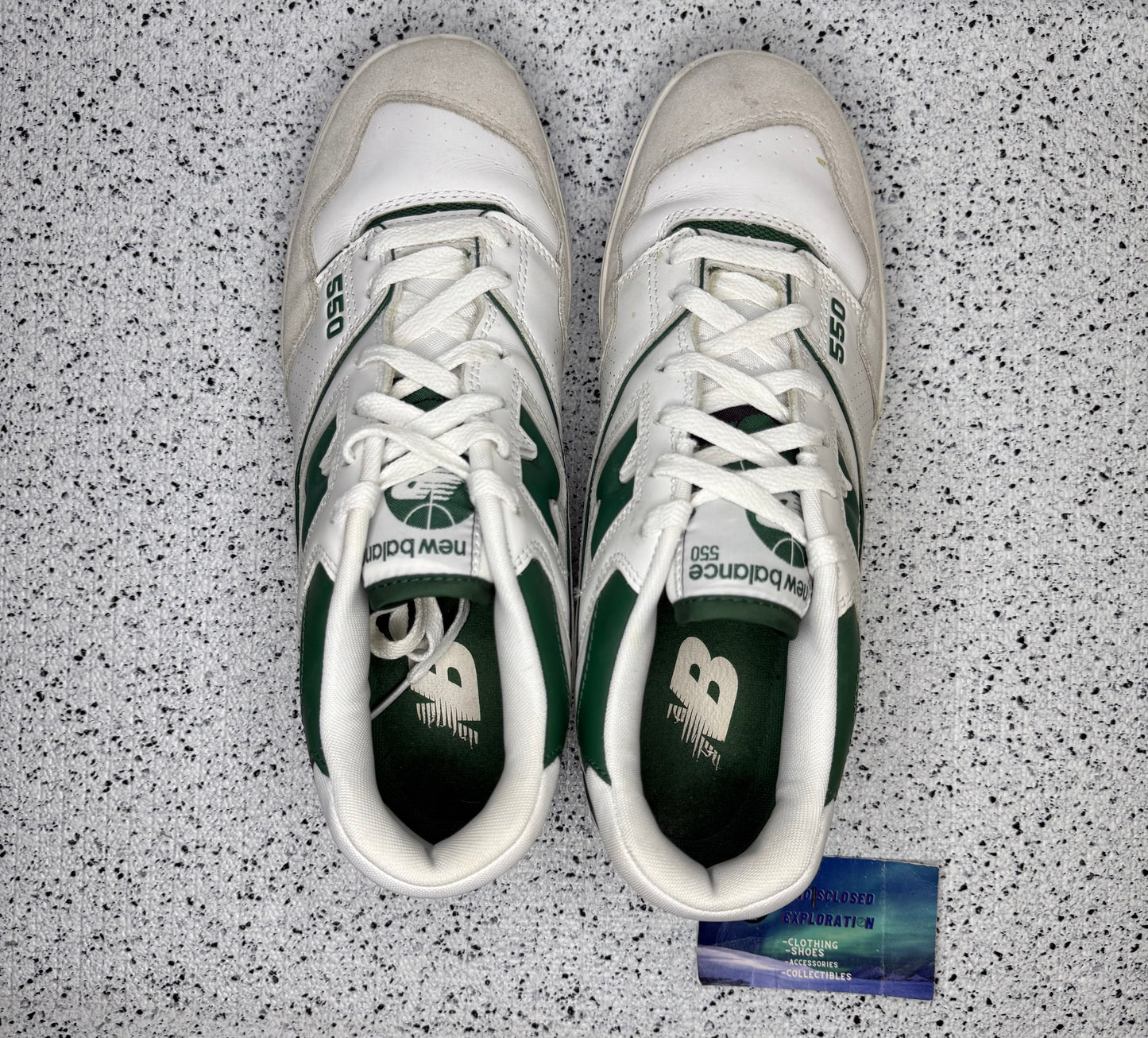 New Balance 550 White Green 9.5 Men/11 Women “Preowned”