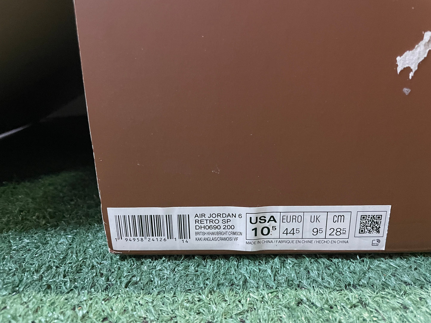 Air Jordan 6 Travis Scott British khaki size 10.5men/12women