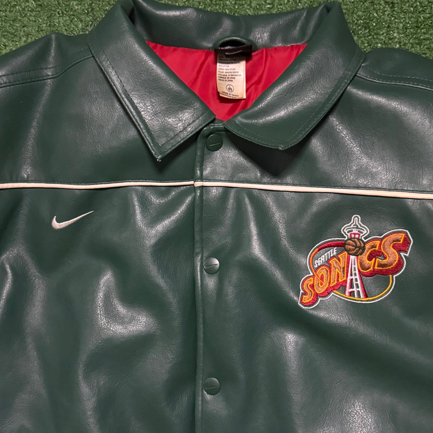 Vintage Youth Nike Seattle SuperSonics Leather Jacket