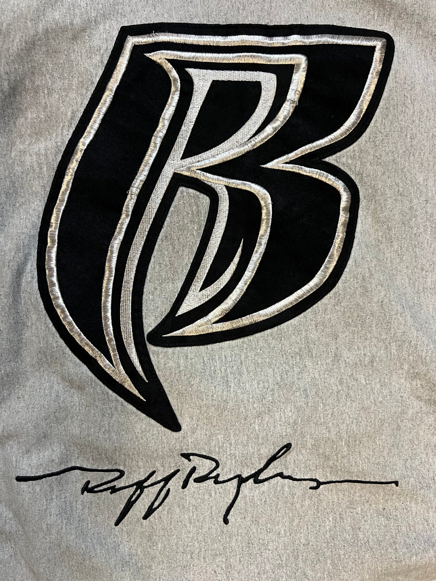 Supreme ruff Ryders grey embroidered hoodie