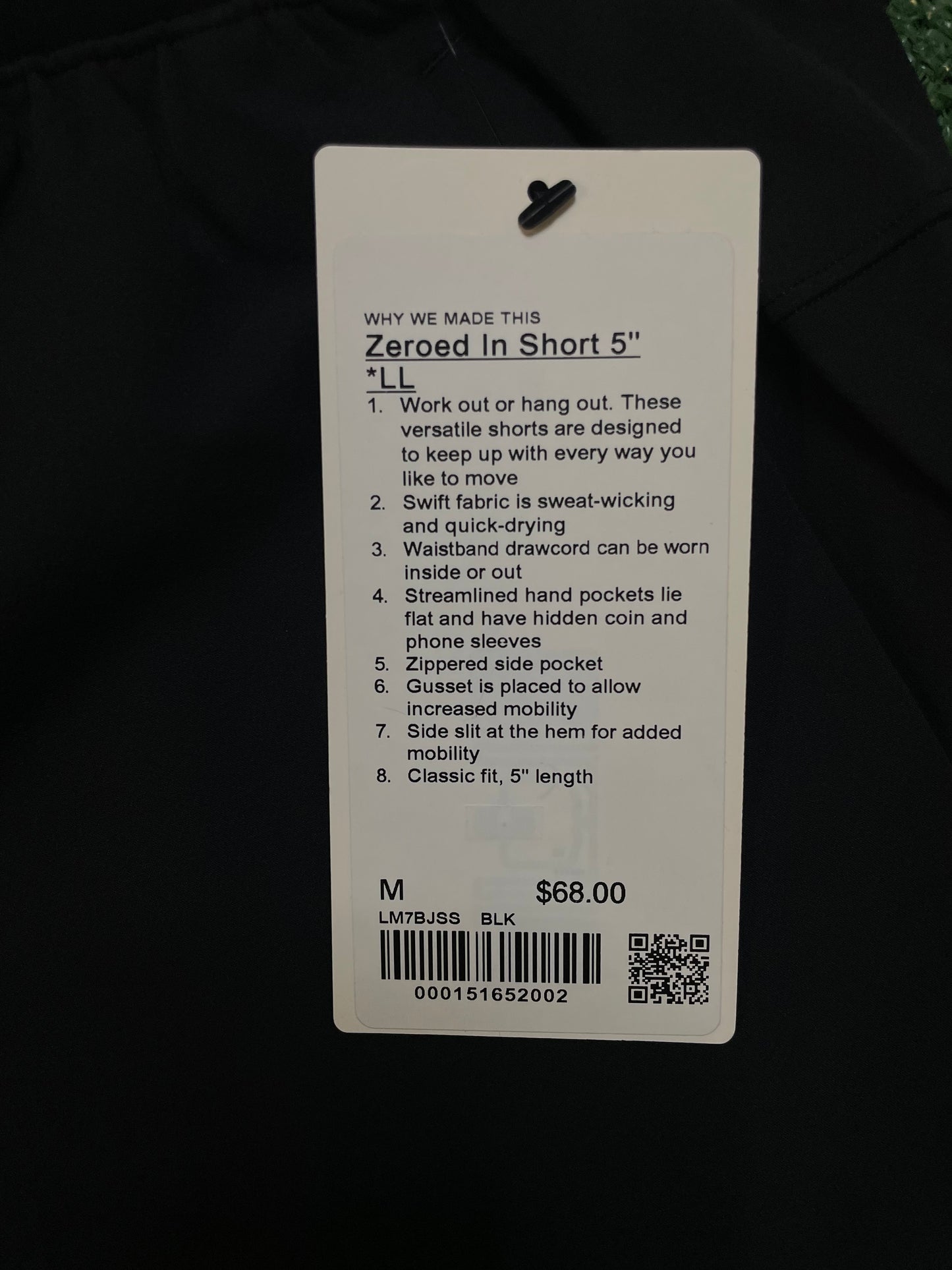 lululemon zeroed in short 5