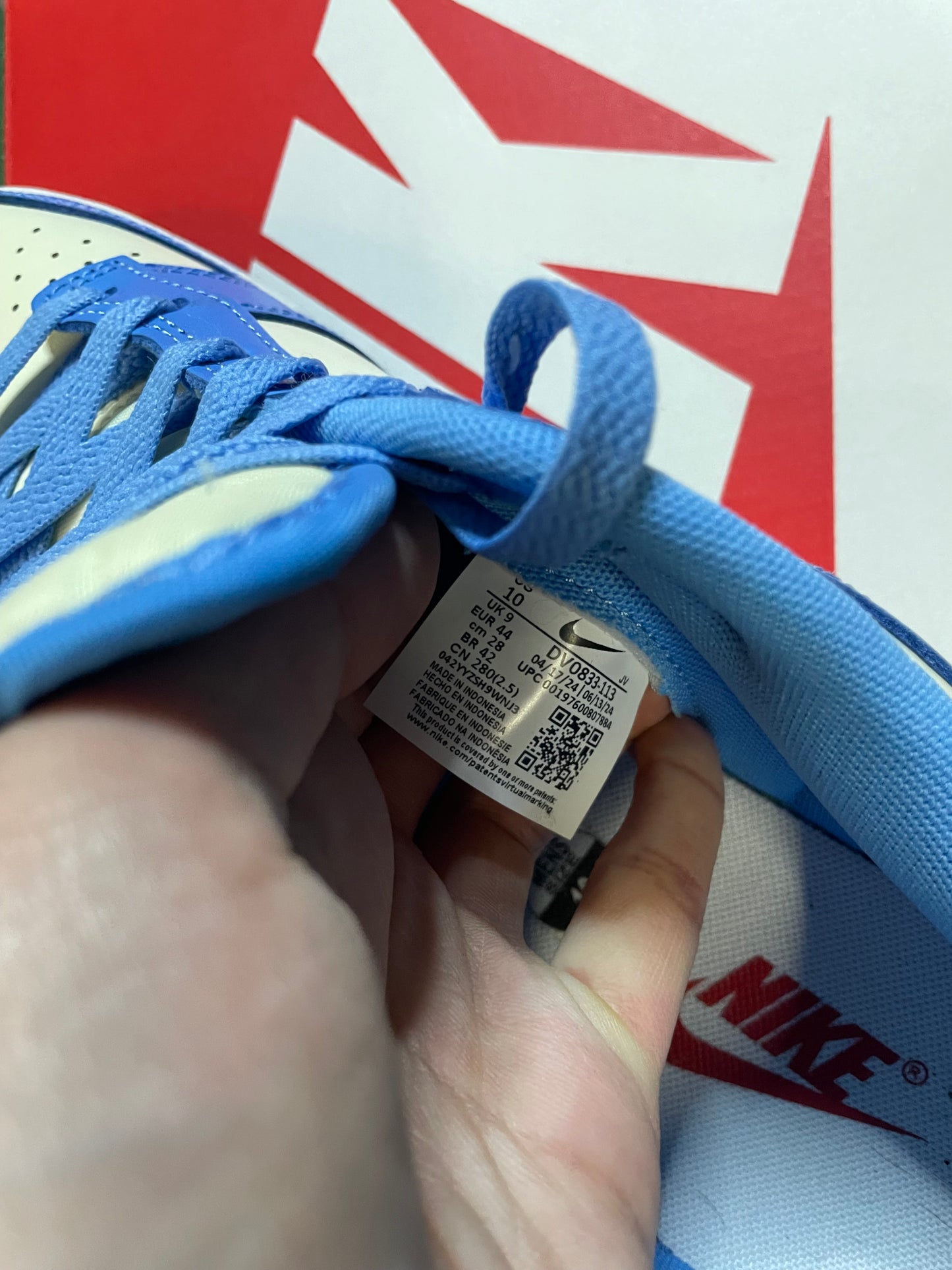 Nike Dunk low university blue coconut milk size 10men/11.5women