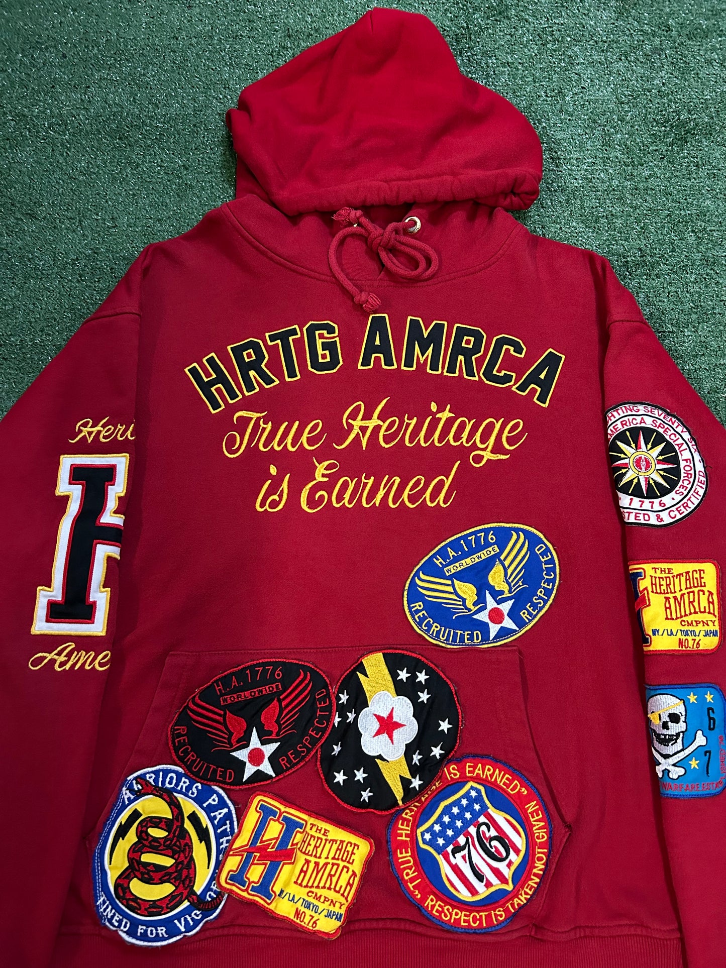 Heritage America worldwide patch hoodie