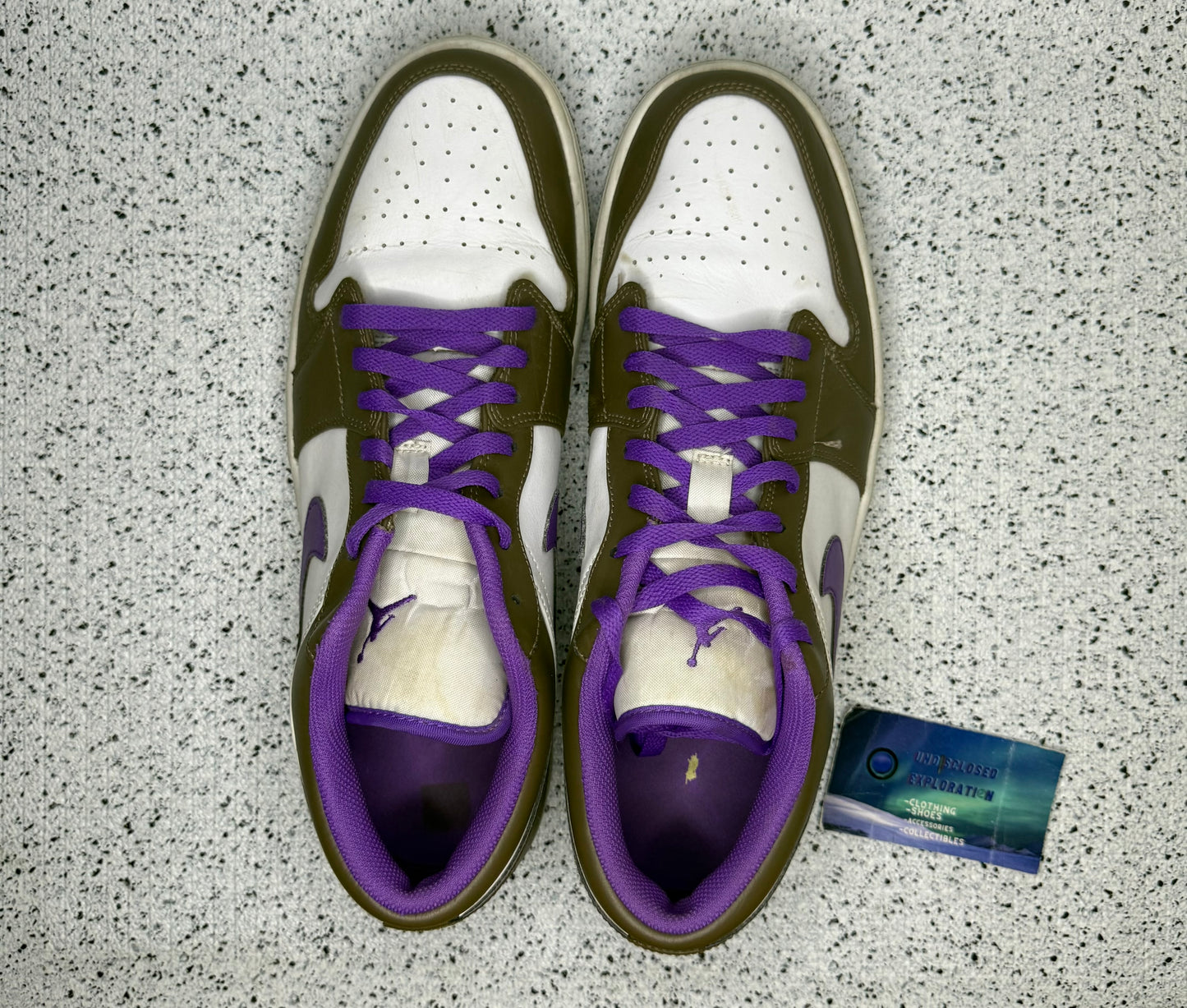 Jordan 1 Low Palomono Purple Mocha 13 Men/14.5 Women “Preowned”