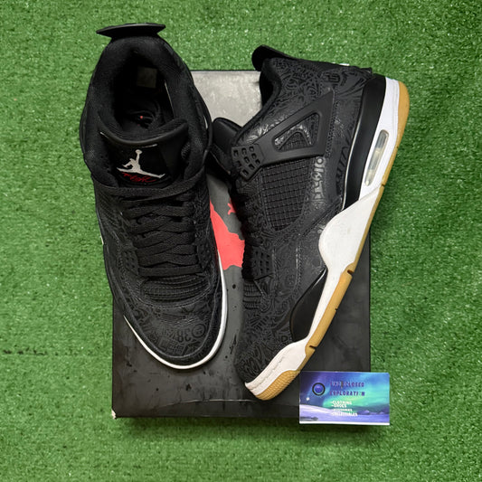 Jordan 4 Laser Black Gum 11.5 Men/13 Women “Preowned”