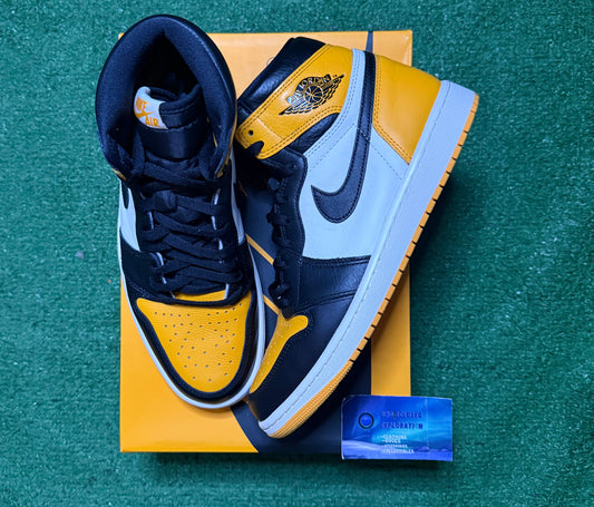 Jordan 1 Yellow Toe Taxi 10 Men/11.5 Women “Preowned”