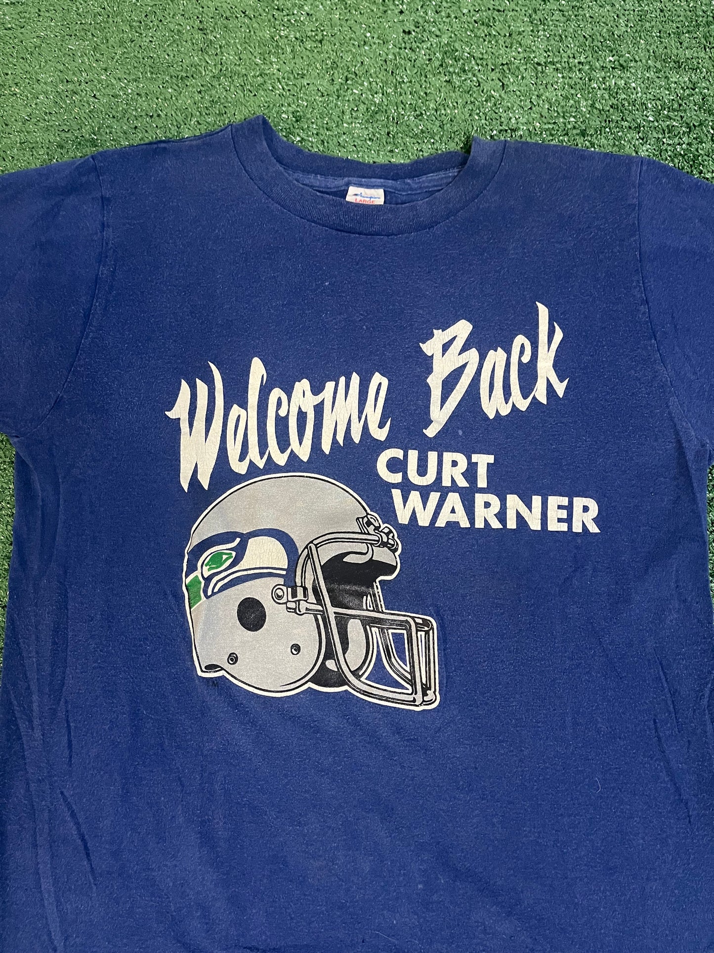 Vintage 1980s welcome back curt Warner Seattle Seahawks tee