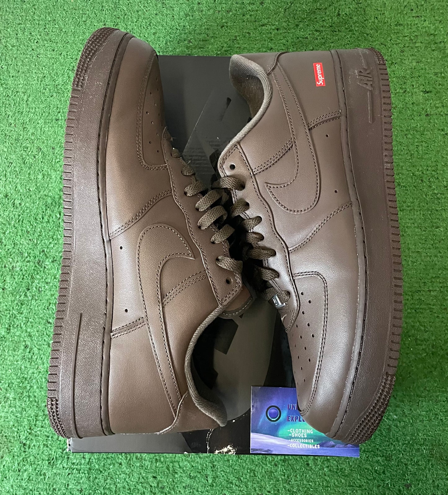 Nike Air Force 1 low x supreme baroque brown size 12men/13.5women
