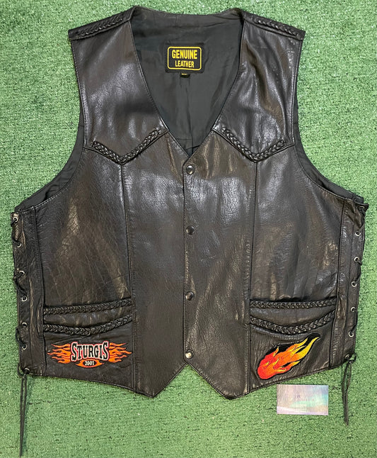 Vintage Harley Davidson leather eagle embroidered vest