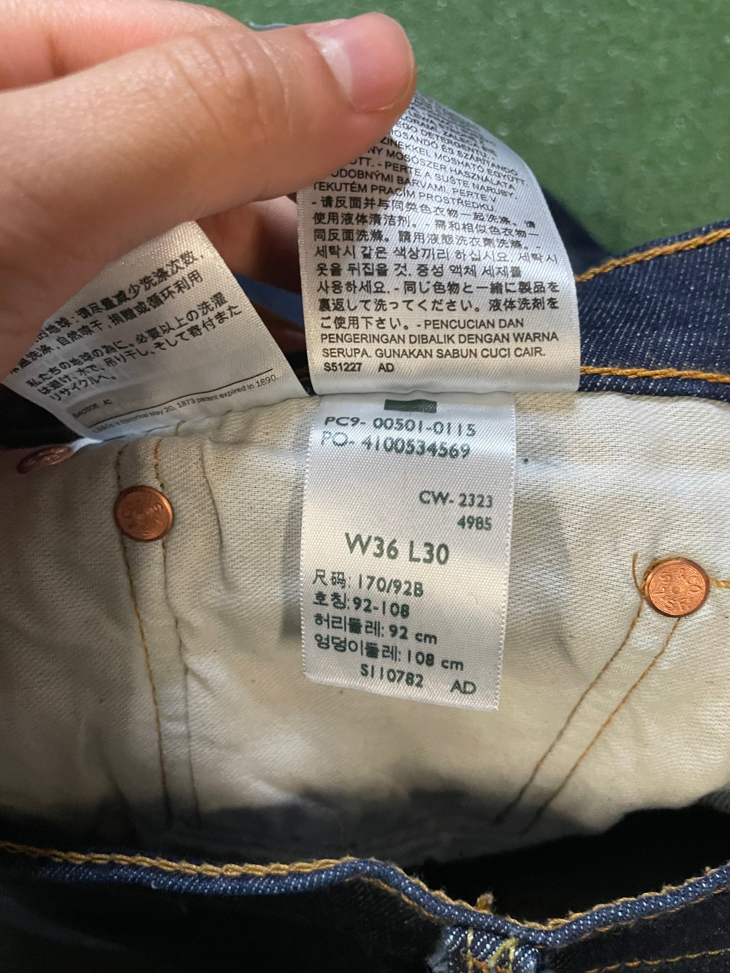 Levi 501 dark wash jeans