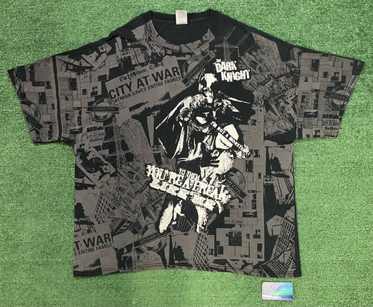 Vintage 2000s Dark knight Batman and the joker all over print tee