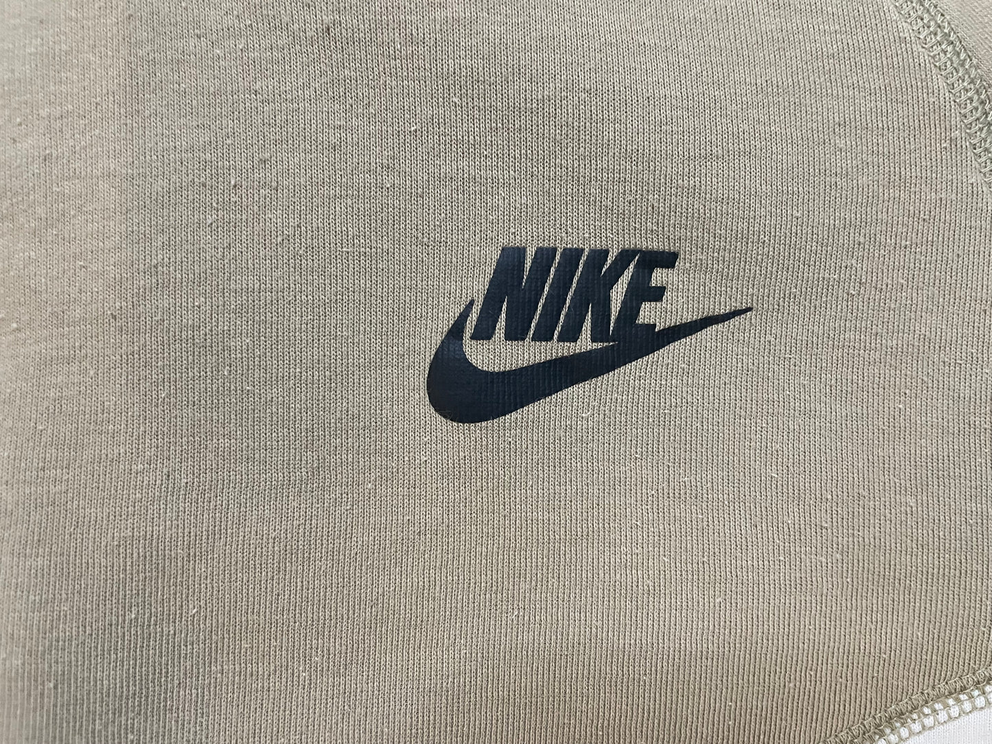 Nike tech fleece hoodie beige and white