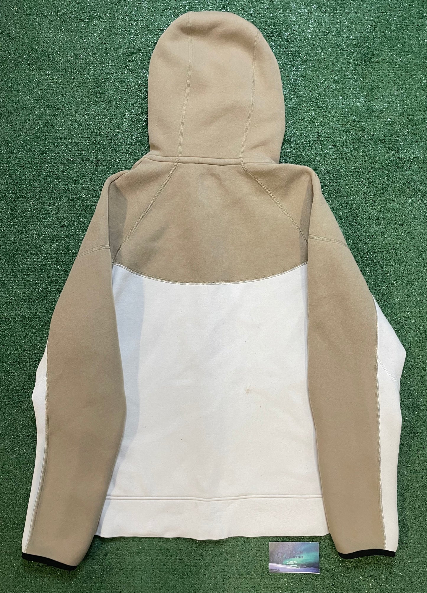 Nike tech fleece hoodie beige and white