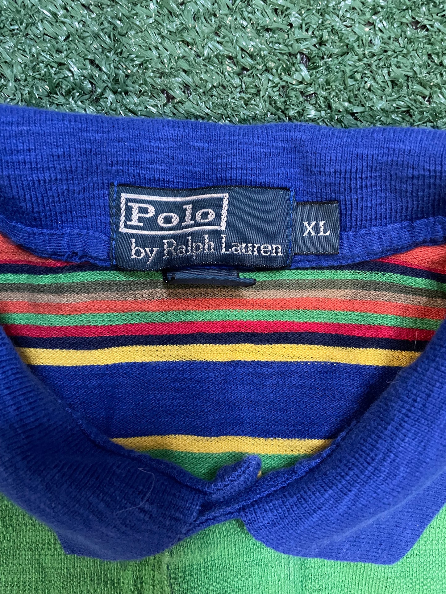 Vintage multi color striped Ralph Lauren polo