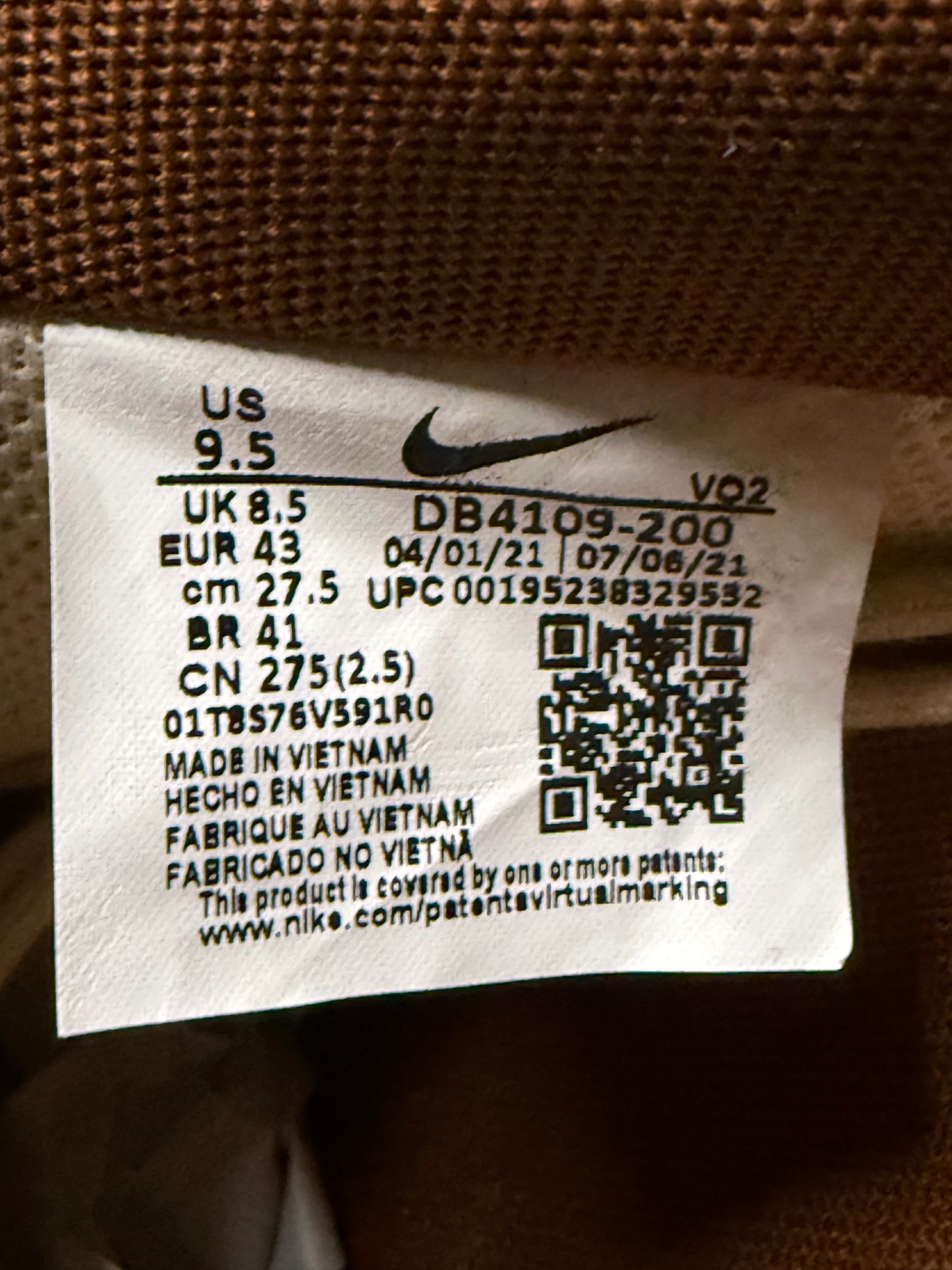 Nike Air Force 1 Low Luxe Pearl White 9.5 Men/11 Women “Preowned”