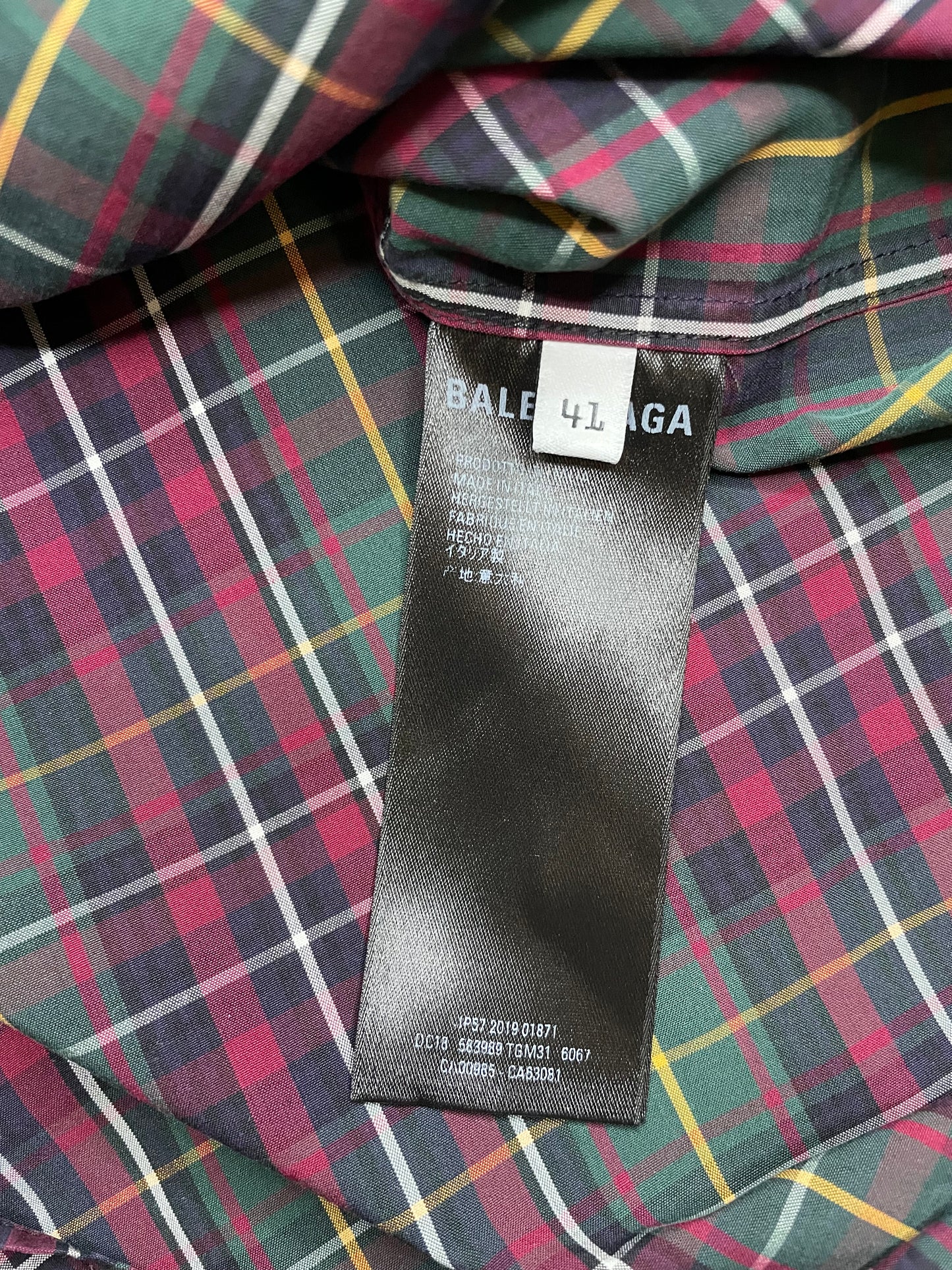 Balenciaga front logo flannel shirt 2019