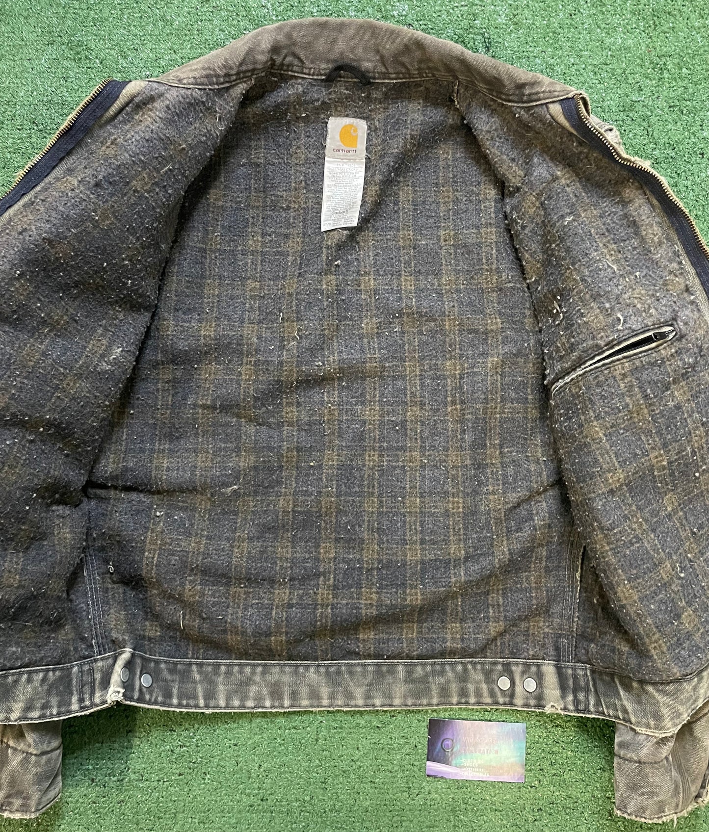 Vintage 2000s Carhartt moss green Detroit jacket