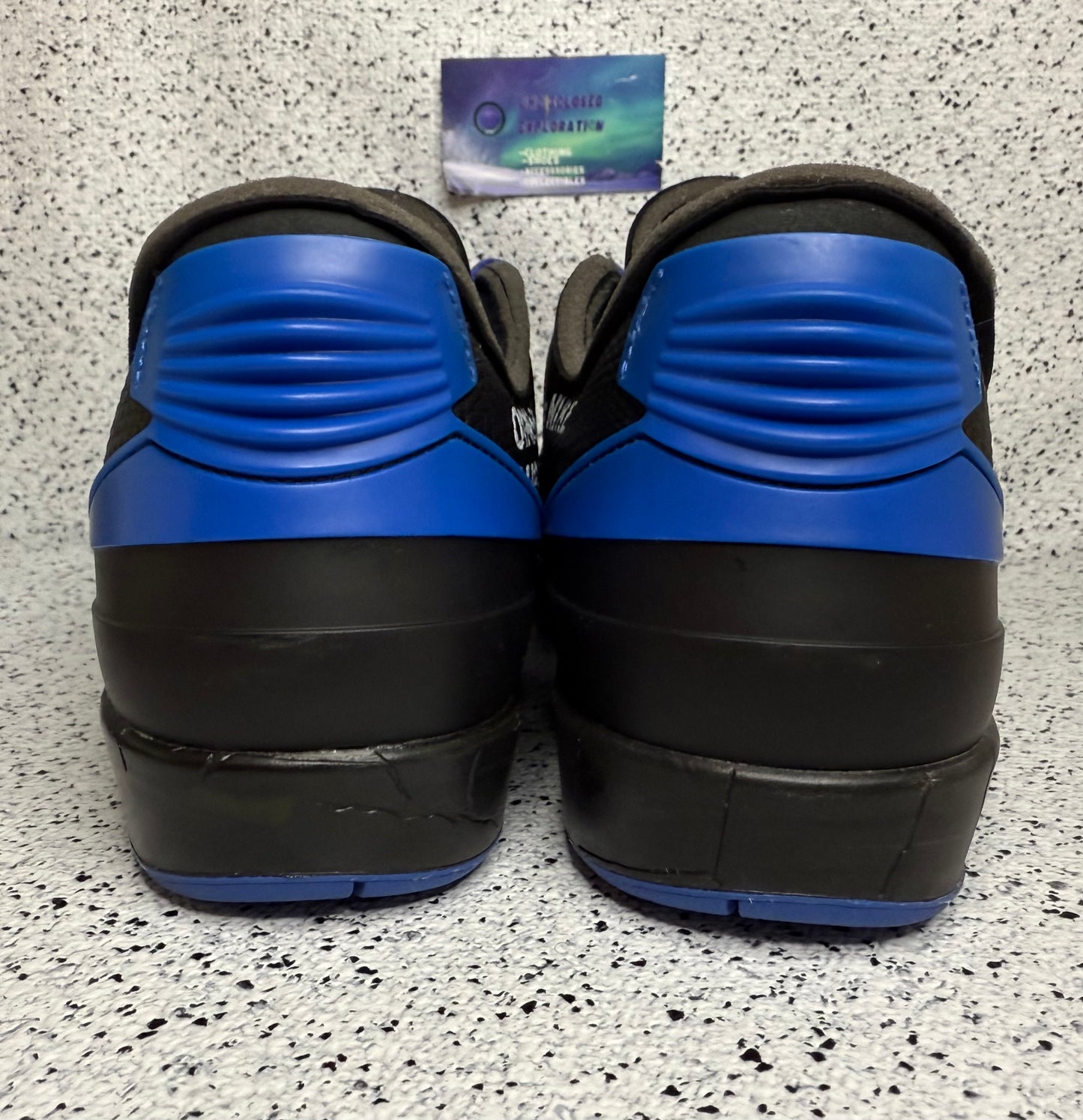 Jordan 2 Off White Black Blue 10.5 Men/12 Women “Preowned”